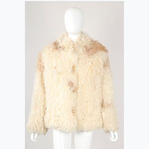 Vintage Mongolian Curly Sheep Fur Jacket Sz M